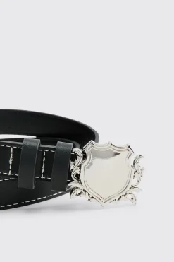 Ceinture À Boucle Blason En Synthétique