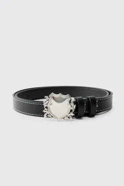Ceinture À Boucle Blason En Synthétique