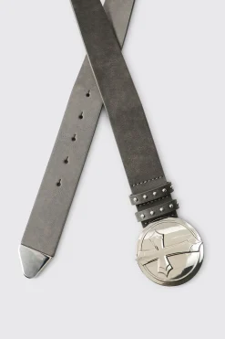 Ceinture à Boucle Croix en SYNTHÉTIQUE Délavé