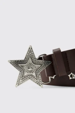 Ceinture À Boucle Étoile En Synthétique