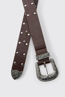 boohooMAN Ceinture À Boucle Western En Synthétique<Homme Ceintures