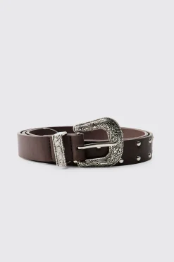 boohooMAN Ceinture À Boucle Western En Synthétique<Homme Ceintures