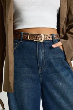 boohoo Ceinture boyfriend à boucle épaisse imprimé< Imprimé Léopard|Ceintures