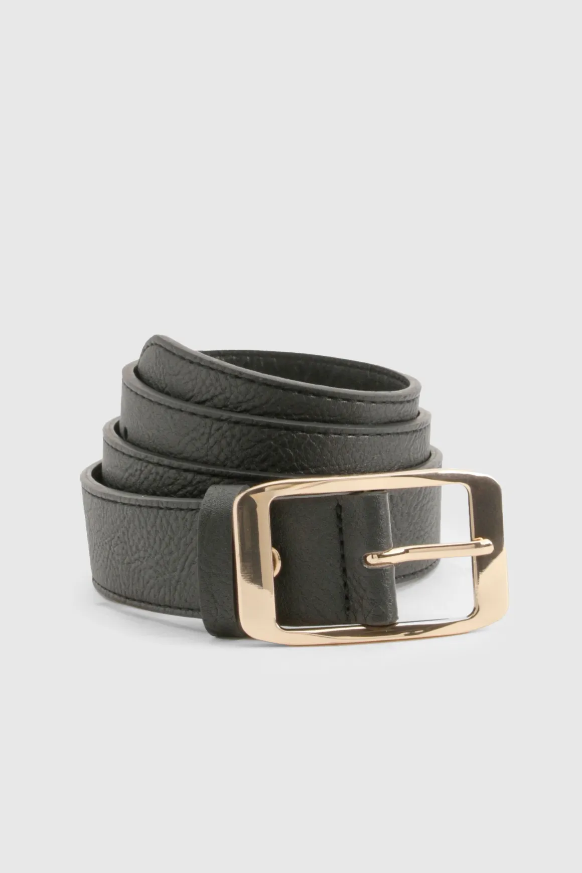Ceinture Boyfriend Épaisse à Boucle Dorée