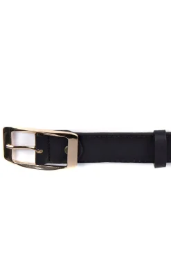 Ceinture Boyfriend Épaisse à Boucle Dorée