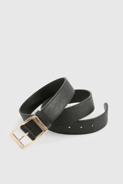 Ceinture Boyfriend Épaisse à Boucle Dorée