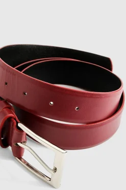 Ceinture Boyfriend Rouge Cerise à Boucle Épaisse