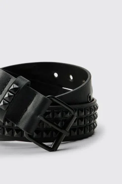 boohooMAN Ceinture Cloutée En Synthétique Mat<Homme Ceintures
