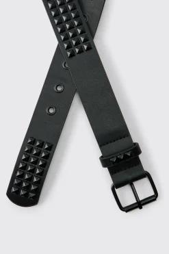 boohooMAN Ceinture Cloutée En Synthétique Mat<Homme Ceintures