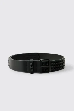 boohooMAN Ceinture Cloutée En Synthétique Mat<Homme Ceintures