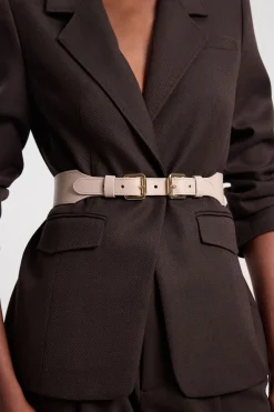 Ceinture en Cuir à Double Boucle