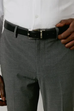 Ceinture en Cuir Réversible Noire