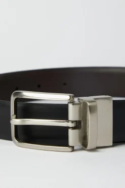 Ceinture en Cuir Réversible Noire