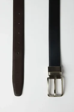 Ceinture en Cuir Réversible Noire
