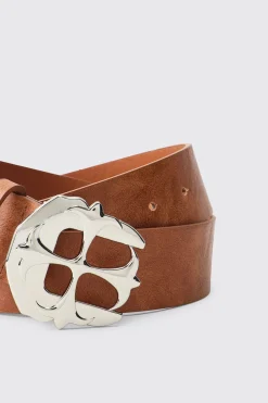 Ceinture en SYNTHÉTIQUE avec Boucle Croix Gothique