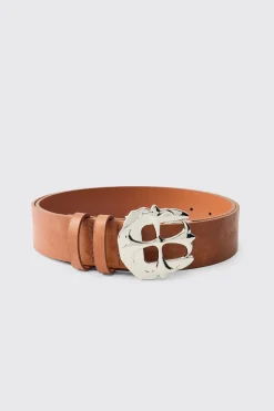 Ceinture en SYNTHÉTIQUE avec Boucle Croix Gothique