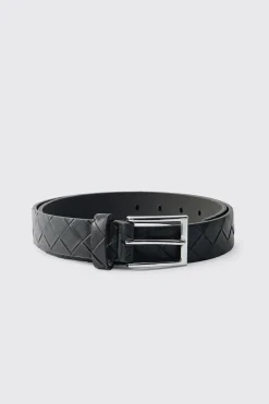Ceinture en synthétique à Motif Diamant Embossé