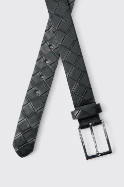 Ceinture en synthétique à Motif Diamant Embossé