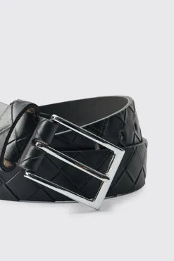 Ceinture en synthétique à Motif Diamant Embossé