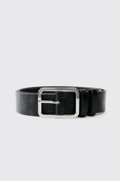 boohooMAN Ceinture En SYNTHÉTIQUE À Motif Floral<Homme Ceintures