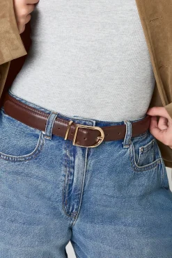 Ceinture en synthétique rembourrée chocolat
