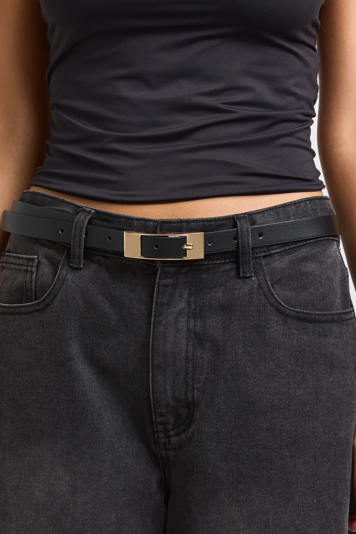 Ceinture Fine À Boucle Rectangulaire