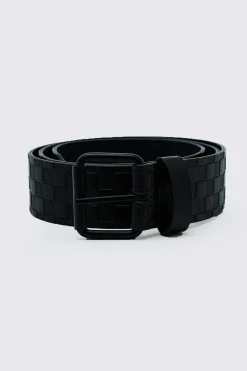 boohooMAN Ceinture gaufrée en synthétique à damiers<Homme Ceintures