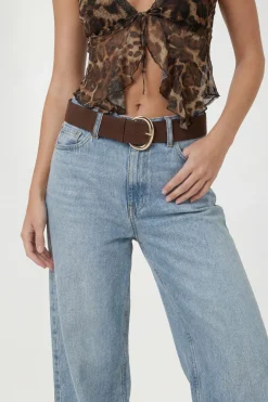 Ceinture Large En Synthétique Avec Boucle Imposante