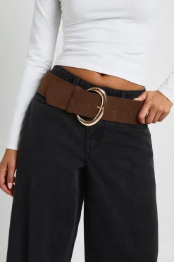 Ceinture Large En Synthétique Avec Boucle Imposante