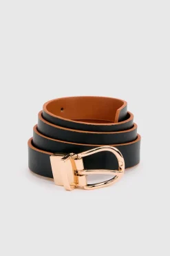 Ceinture Réversible À Boucle Dorée