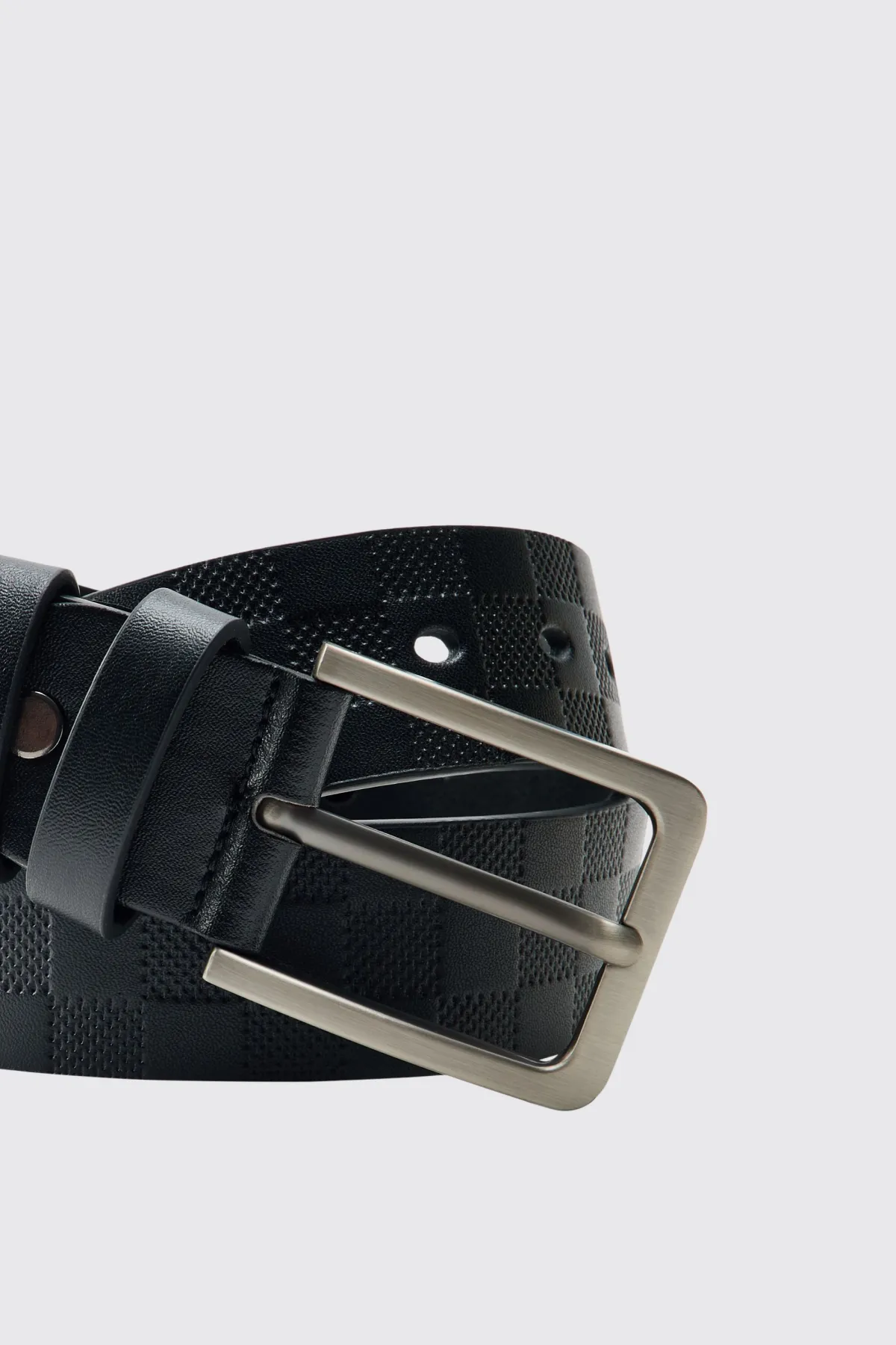 boohooMAN Ceinture Texturée À Carreaux Gaufrés En Synthétique<Homme Ceintures