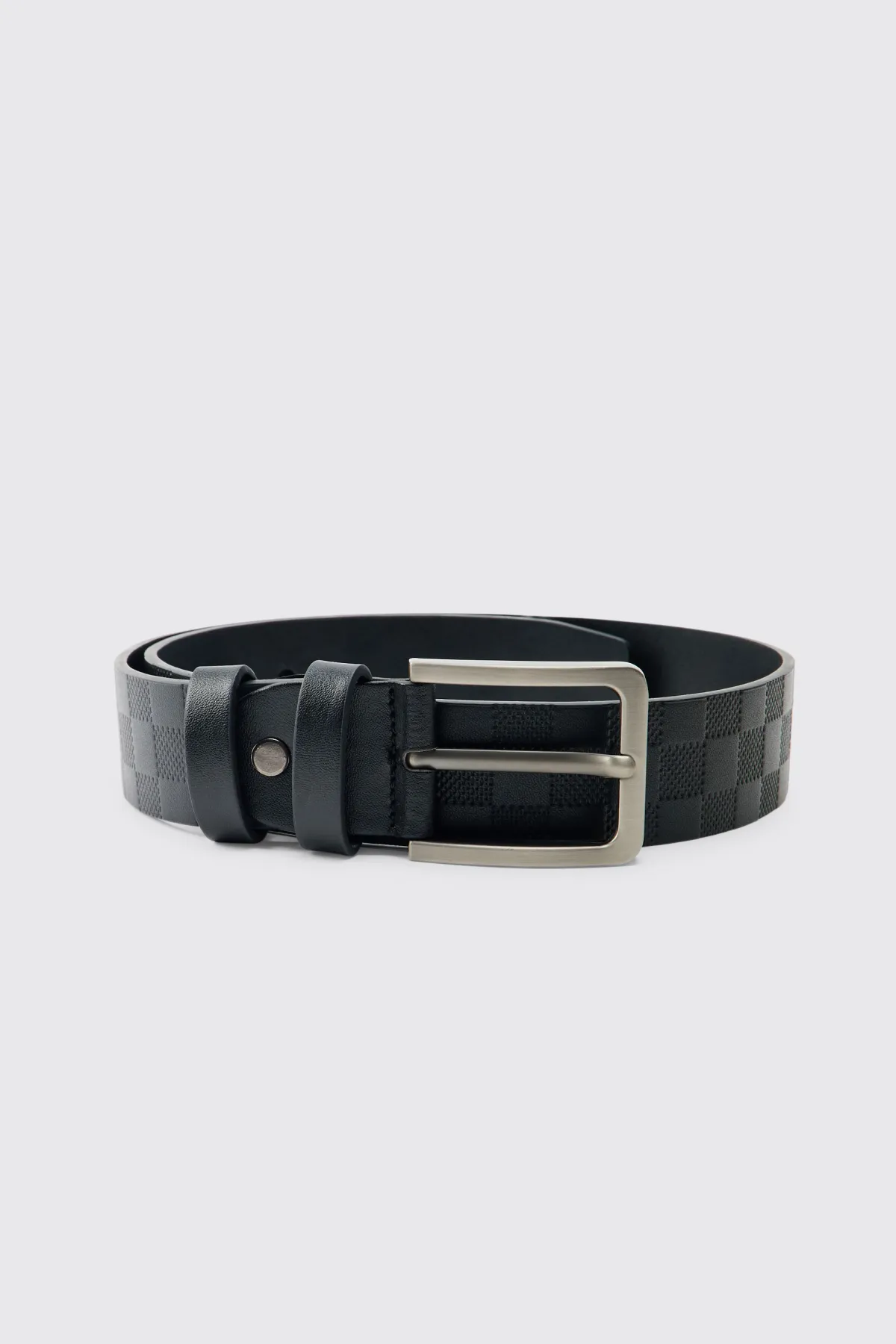 boohooMAN Ceinture Texturée À Carreaux Gaufrés En Synthétique<Homme Ceintures