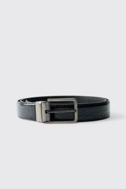 Ceinture Texturée Façon Crocodile En Synthétiquecuir