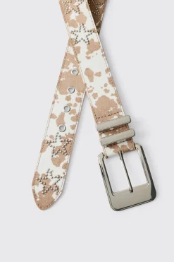 boohooMAN Ceinture Vache Avec Strass Étoile<Homme Ceintures