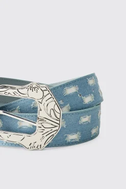 boohooMAN Ceinture Western en Denim SYNTHÉTIQUE avec Boucle<Homme Ceintures
