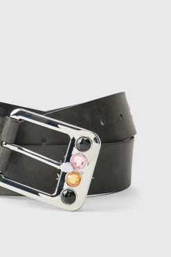 Ceinture Western en SYNTHÉTIQUE avec Détails Gemmes