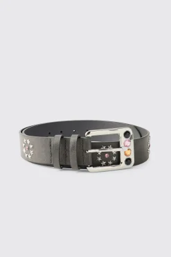 Ceinture Western en SYNTHÉTIQUE avec Détails Gemmes