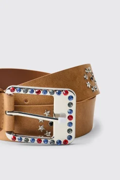 boohooMAN Ceinture Western en SYNTHÉTIQUE avec Détails Gemmes<Homme Ceintures