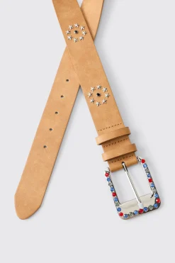 boohooMAN Ceinture Western en SYNTHÉTIQUE avec Détails Gemmes<Homme Ceintures
