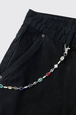 Chaîne De Jean Avec Pierres Et Perles Fantaisie