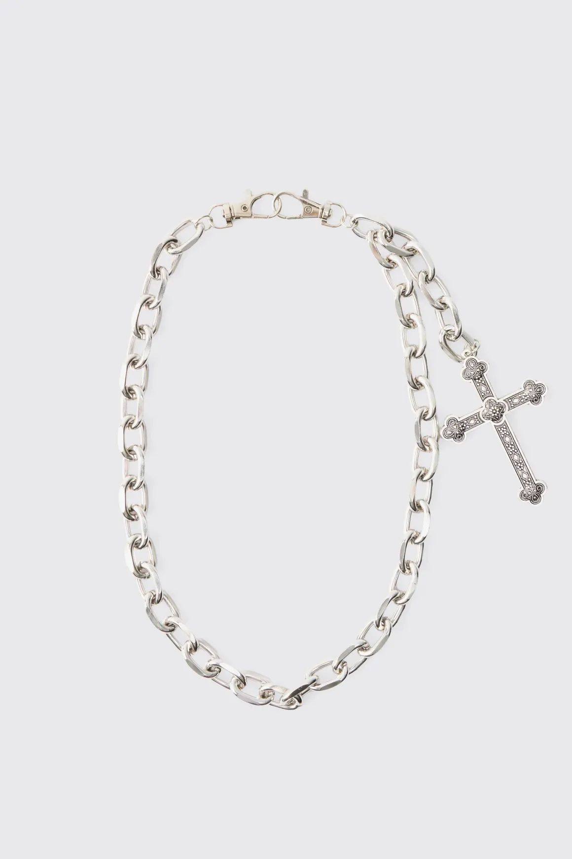 Chaîne pour jean Cross Skull en argent