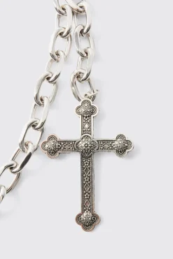 Chaîne pour jean Cross Skull en argent