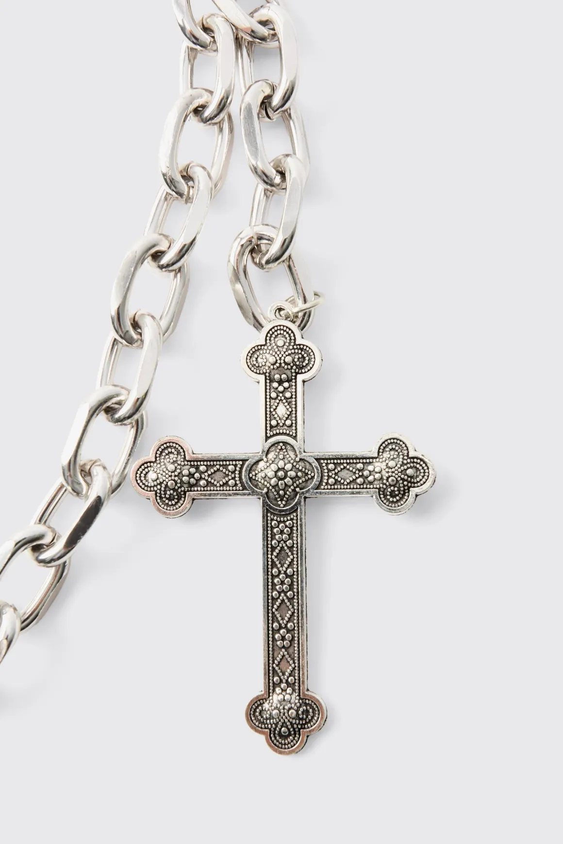 Chaîne pour jean Cross Skull en argent