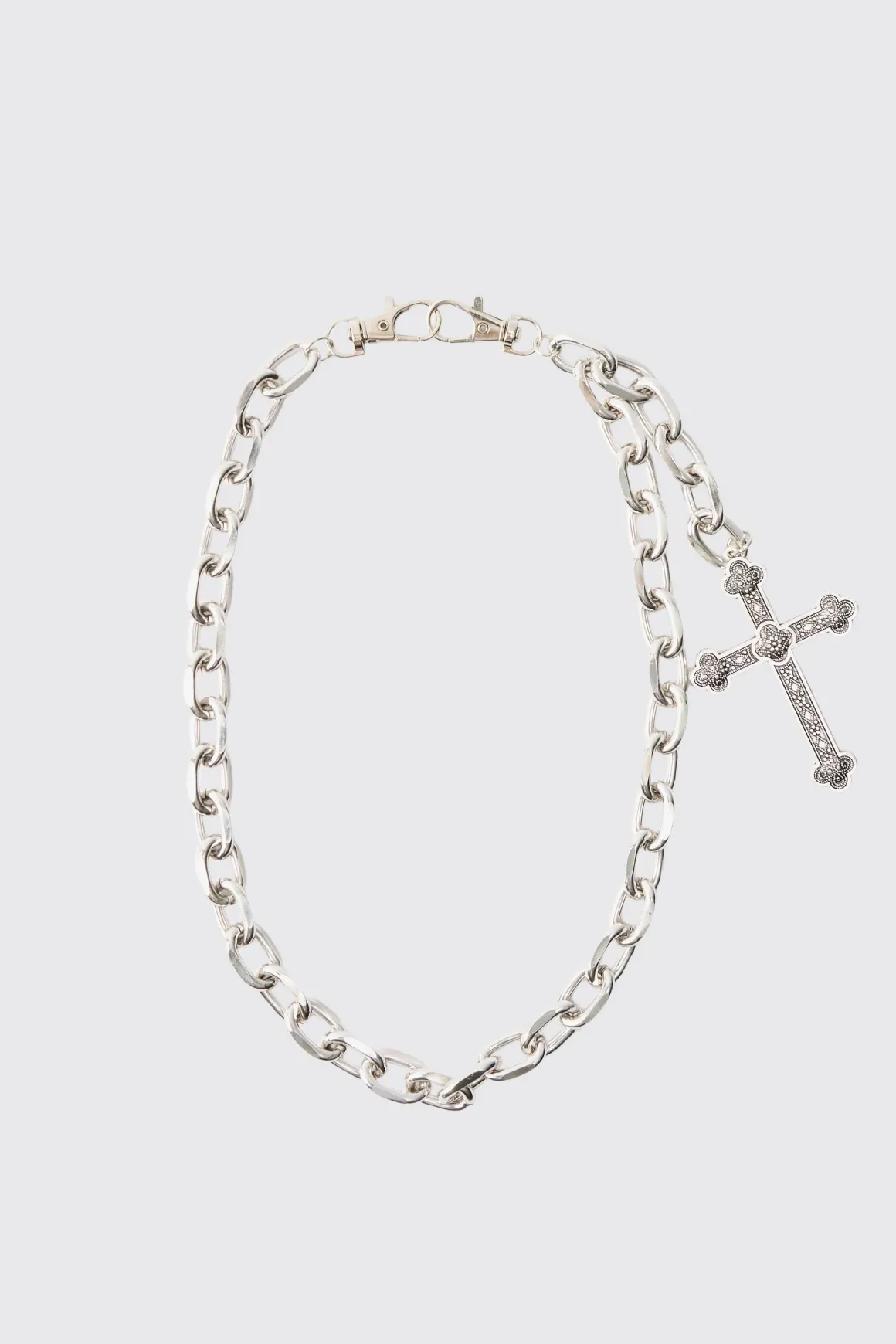 Chaîne pour jean Cross Skull en argent
