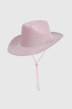 Chapeau de cow-boy pailleté rose