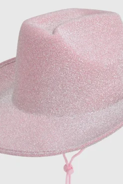 Chapeau de cow-boy pailleté rose