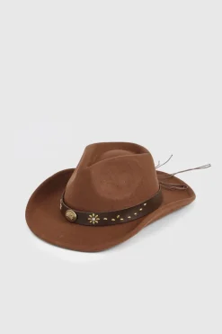 Chapeau de cowboy western à garniture cloutée