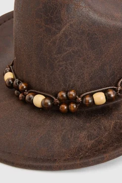 boohoo Chapeau De Cowboy Western Vieilli À Bordure Perlée< Chapeaux