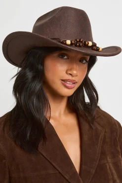 boohoo Chapeau De Cowboy Western Vieilli À Bordure Perlée< Chapeaux
