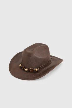boohoo Chapeau De Cowboy Western Vieilli À Bordure Perlée< Chapeaux